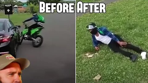 the most ridiculous motorcycle crash I've ever seen