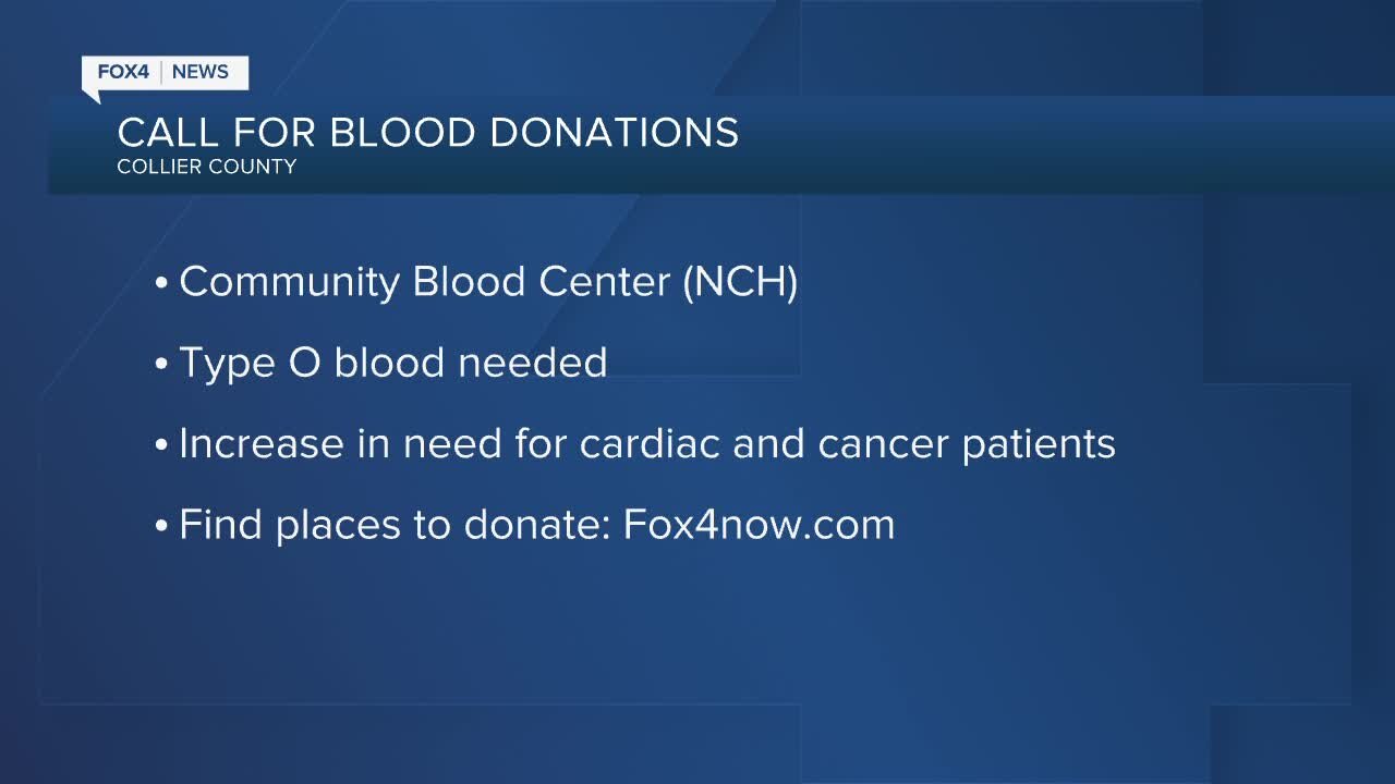 Collier blood center looking for type O blood donors