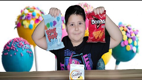 ASMR Mukbang Goldfish Chips and Ring Pops