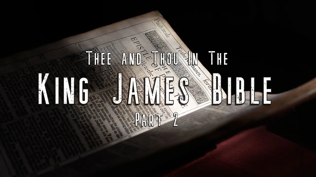 Thee and Thou In The King James Bible by Robert Reed