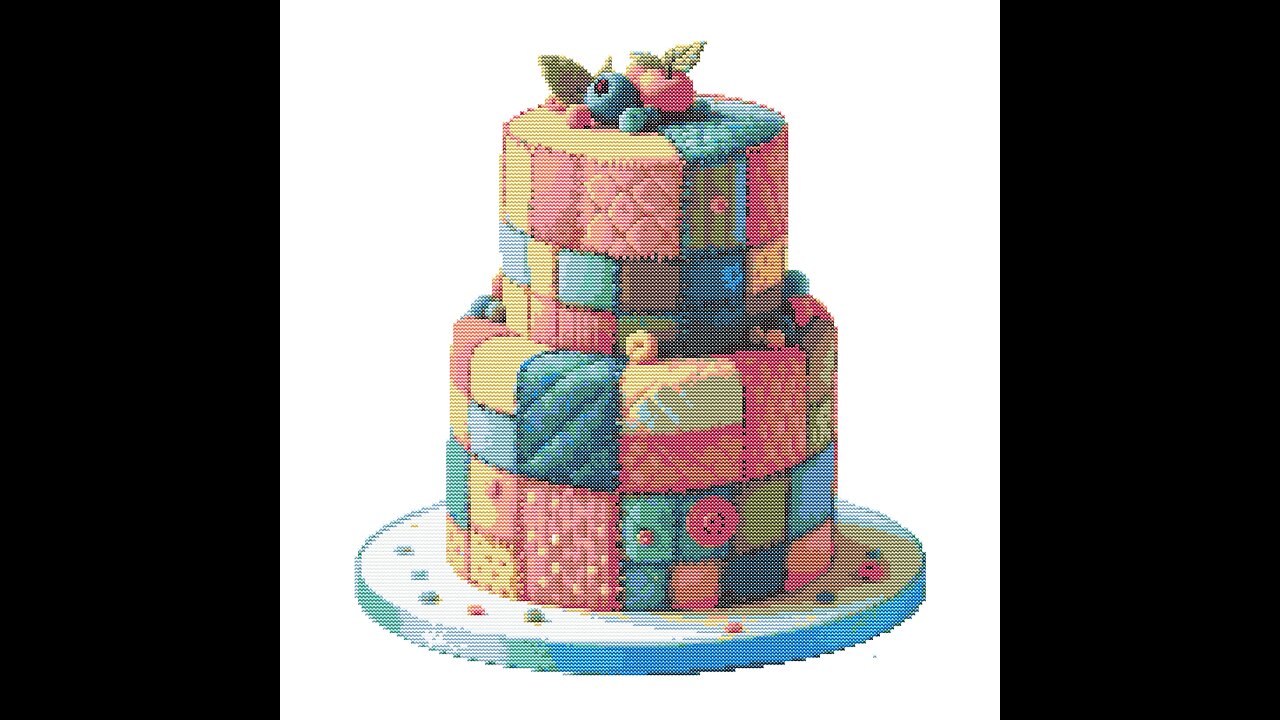 PATCHWORK CAKE Cross Stitch Pattern by Welovit Cross Stitch | welovit.net | #welovit