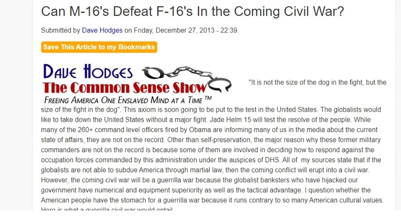 Dave Hodges: What to Expect in a U.S. Civil War. 4 Types of Conflict 9-22-2023