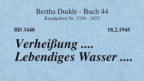 BD 3440 - VERHEISSUNG .... LEBENDIGES WASSER ....