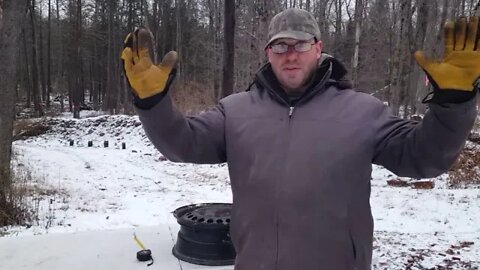 AR - 223 Steel Rim Penetration at 250 yards - 5.5" group