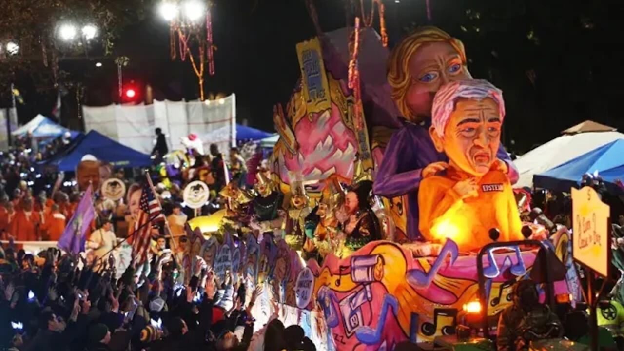 Epstein Didn't Kill Himself Float At Mardi Gras