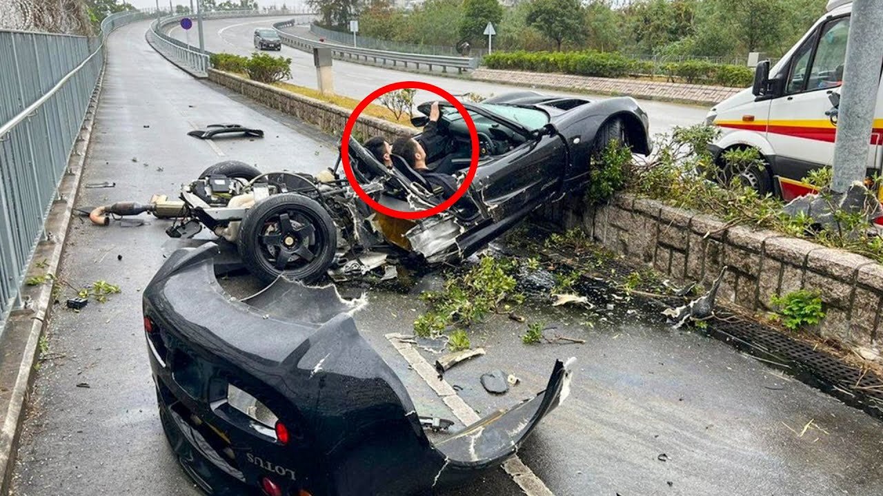 Hong Kong driver and passenger narrowly avoid death