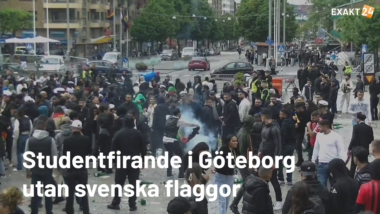 Studentfirande i Göteborg utan svenska flaggor