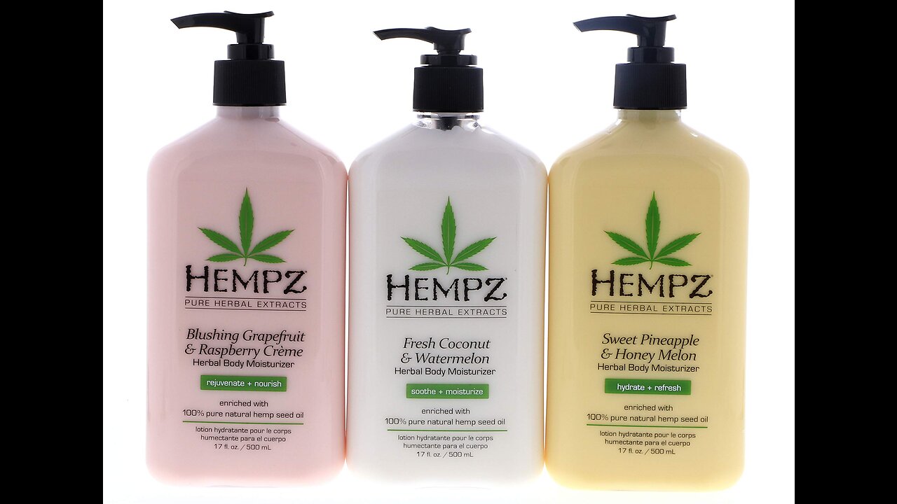 Hempz Blushing Grapefruit & Raspberry Creme Herbal Body Moisturizer Lotion - Fruit Body Cream