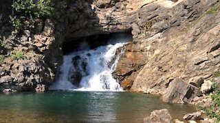 Waterfall out of the Mountain