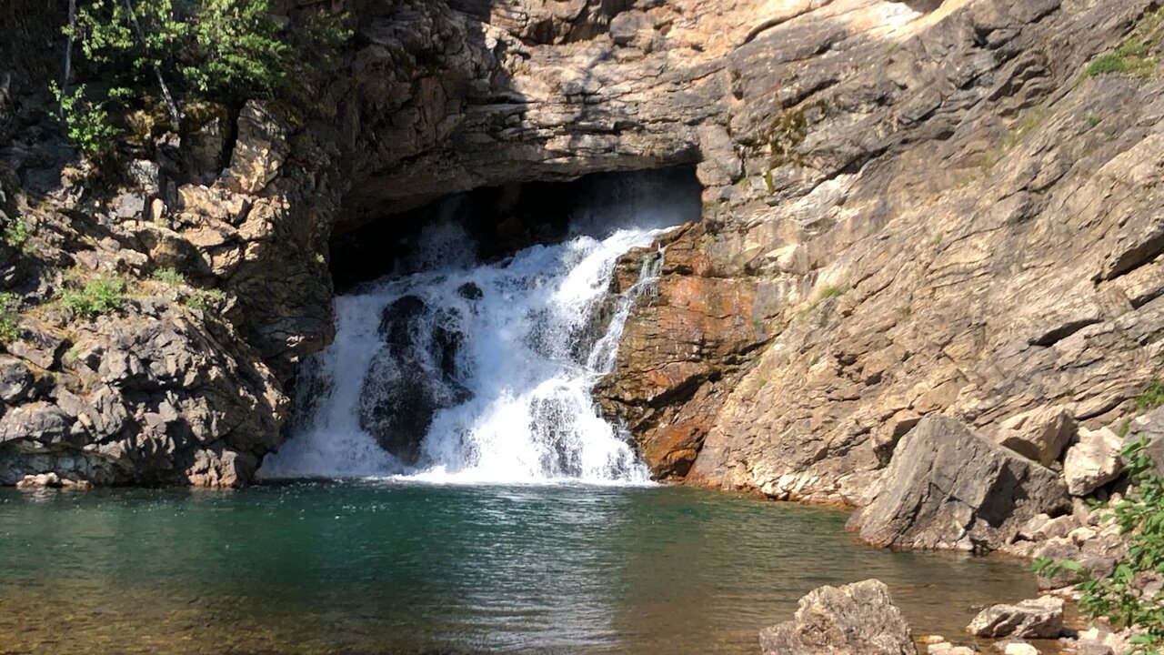 Waterfall out of the Mountain