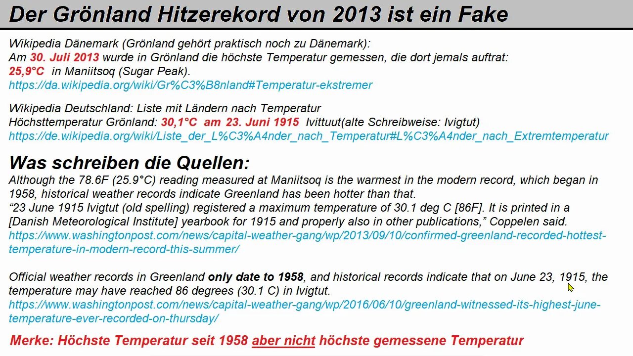 Klimawandel ► Der Grönland Hitzerekord (ist ein Fake)