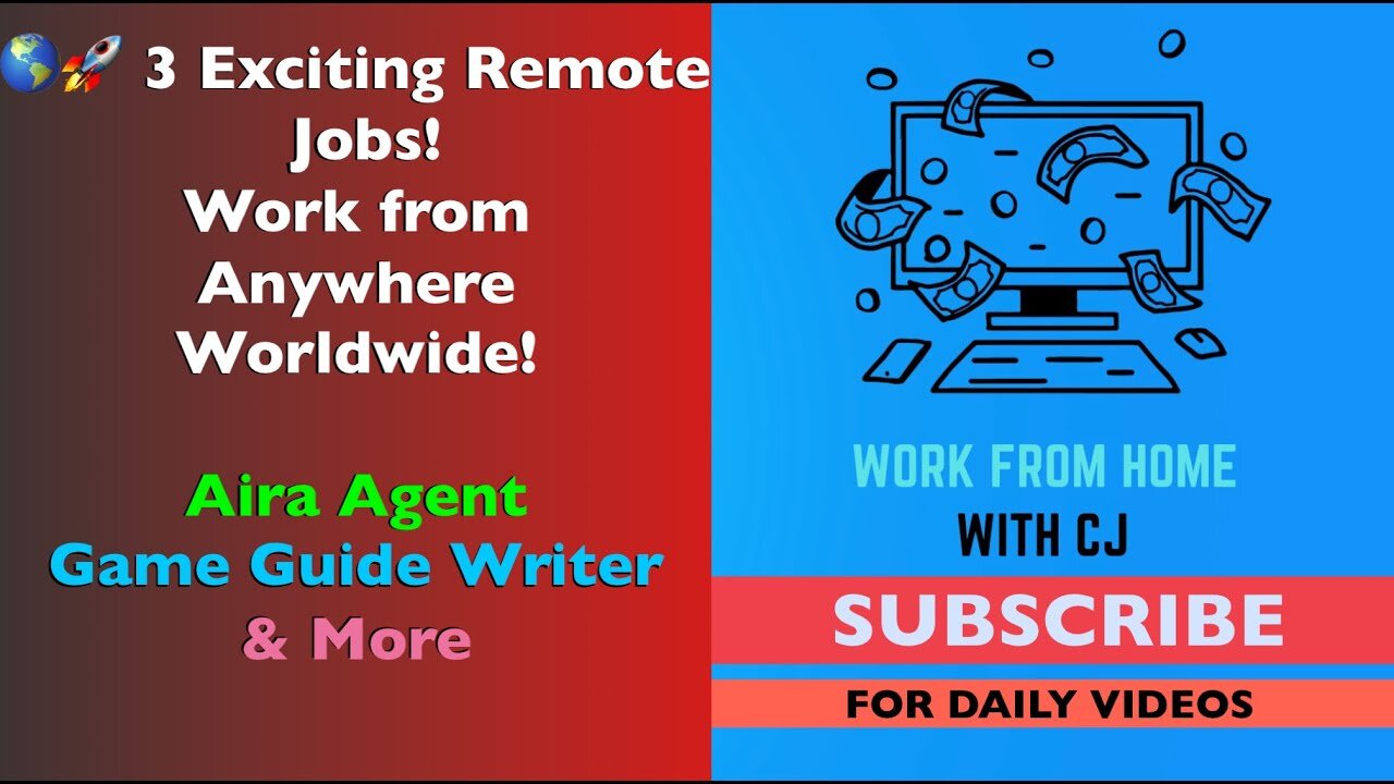 🌎🚀 3 Exciting Remote Jobs! Work from Anywhere Worldwide! Aira Agent, Game Guide Writer, & More