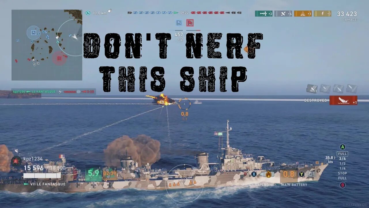 Don't Nerf This Ship (Le Fantasque Double Commander Gameplay Analysis) - World of Warships Legends