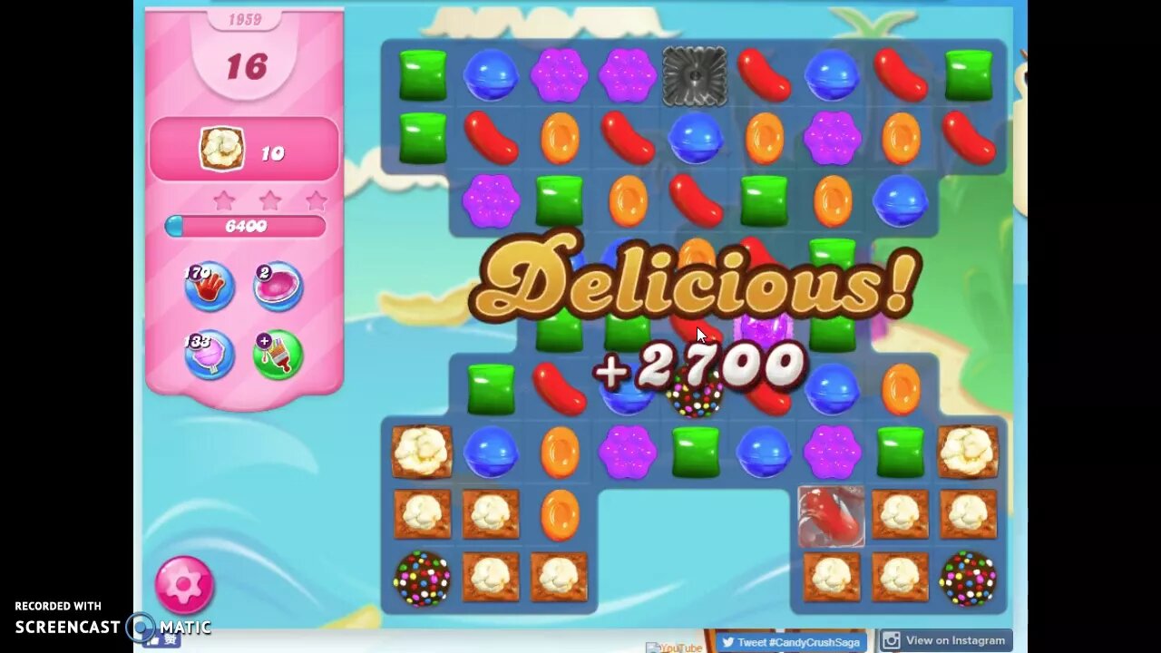 Candy Crush Level 1959 Audio Talkthrough, 1 Star 0 Boosters