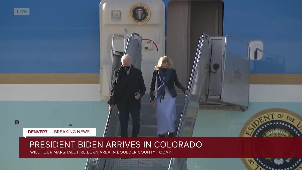 Bidens arrive in Colorado for tour of Marshall Fire damage, meetings with victims