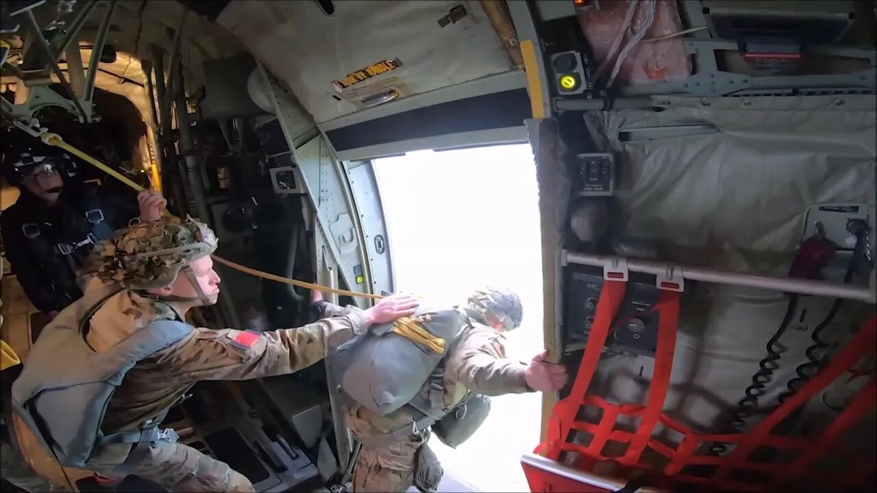 Paratroopers jump with partners in Tunisia