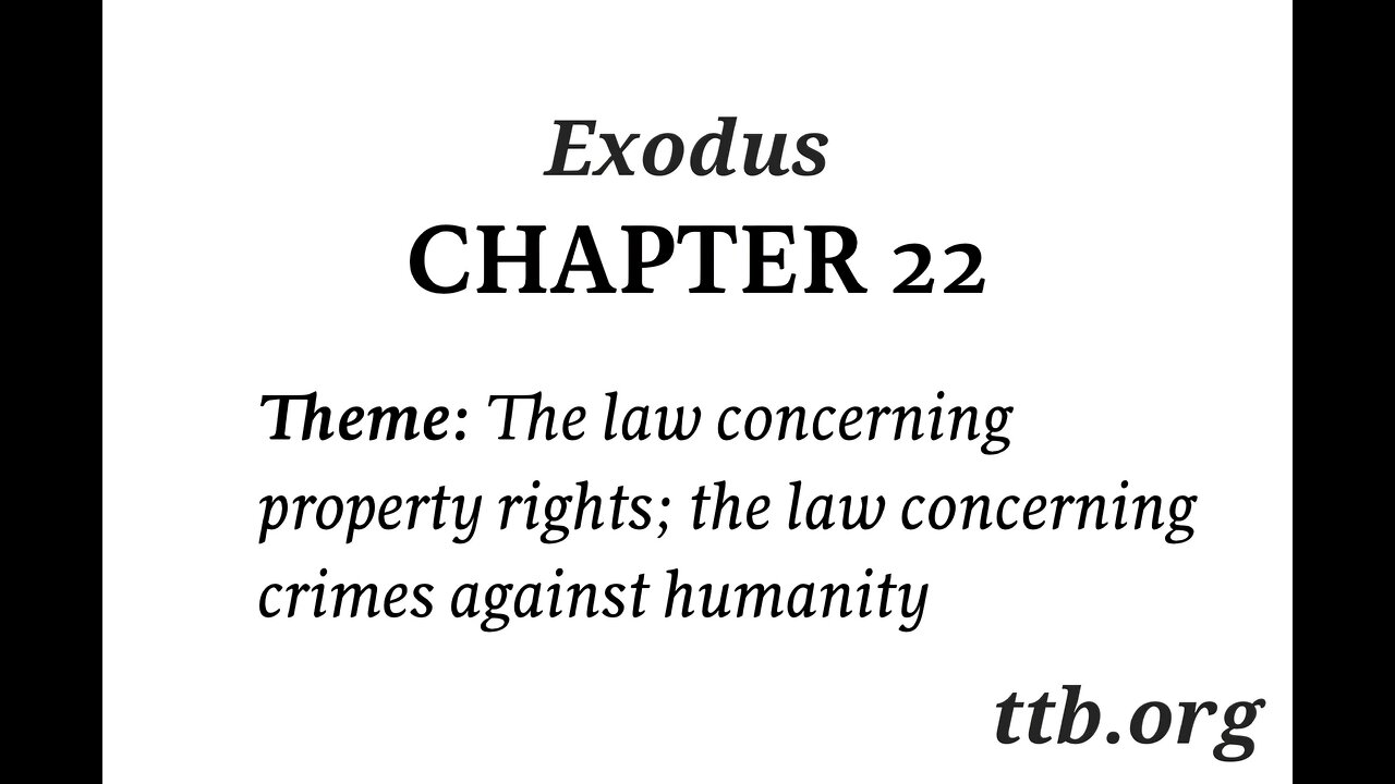 Exodus Chapter 22 (Bible Study)