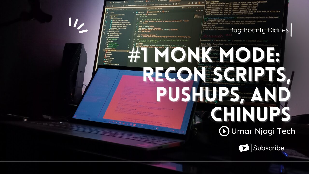 Bug Bounty Day In the Life | #monkmode Day 1 - Recon Scripts, Pushups, and Chinups