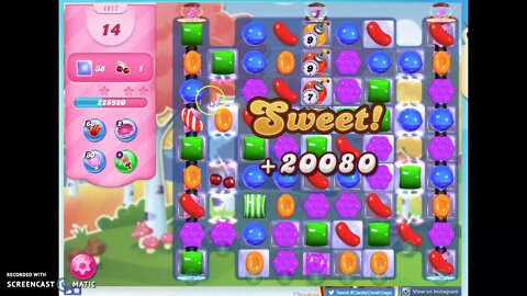 Candy Crush Level 1917 Audio Talkthrough, 3 Stars 0 Boosters