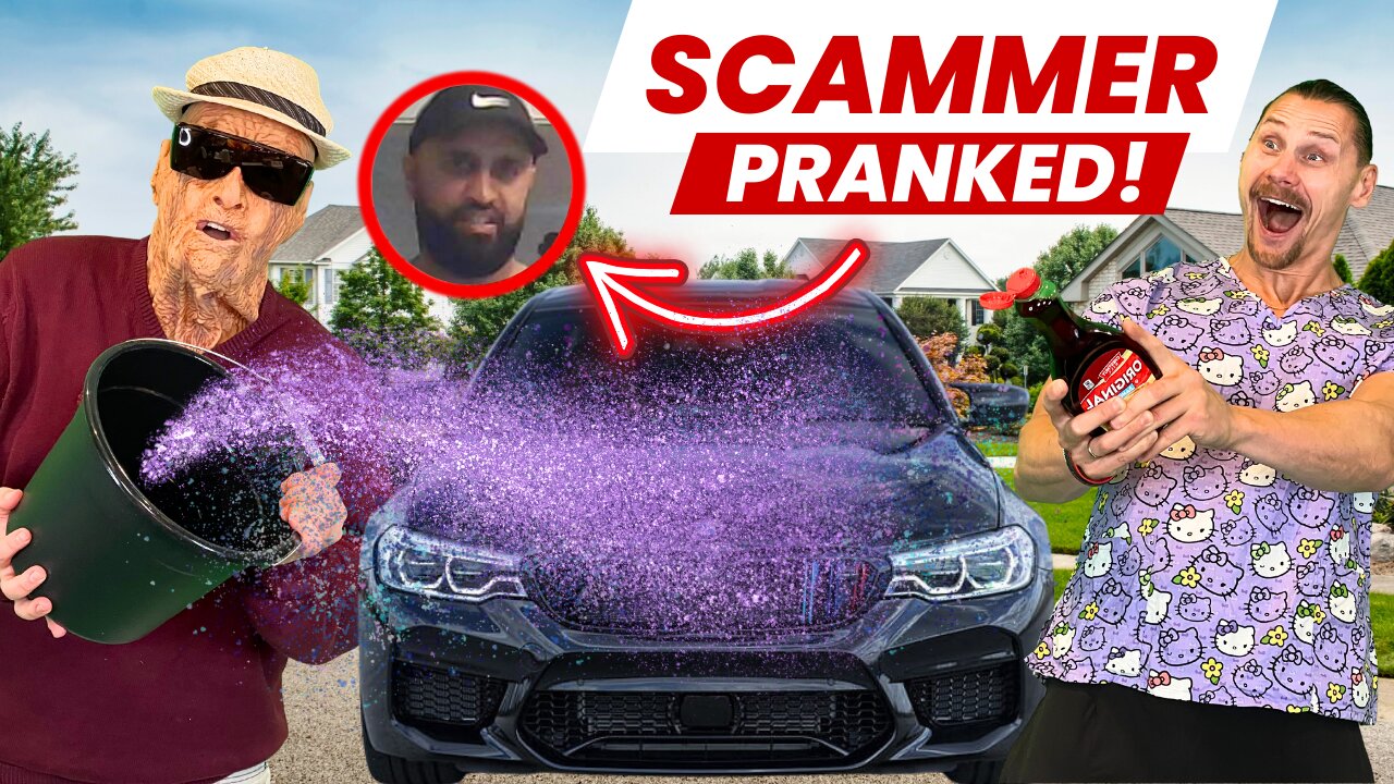 PRANKS DESTROY SCAMMER'S LUXURY CAR (GLITTER PAYBACK)