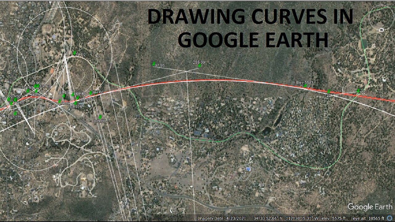 Drawing Curves And Calculating Grades In Google Earth - Prescott & Phoenix RR (Santa Fe)