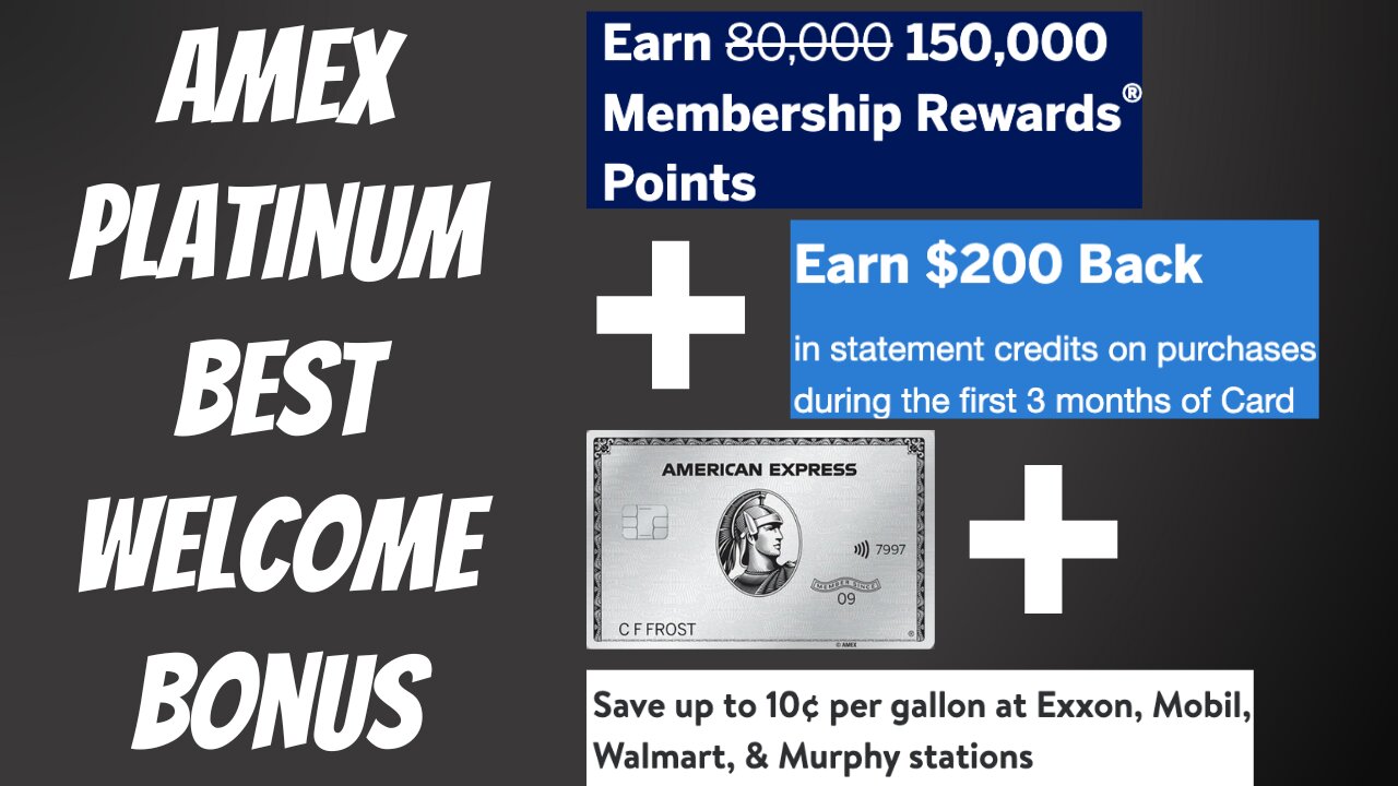 AMEX Platinum Best Offer $200+150,000 points AND OTHER BENEFITS