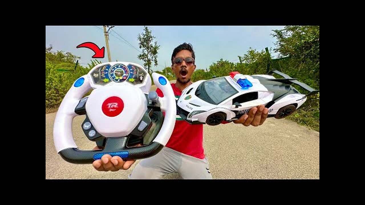 Fastest RC 4D Lamborghini Gravity Steerng Police Car Unboxing & Testing - Chatpat toy tv