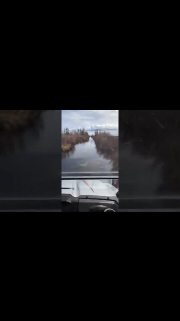 Driving through a river