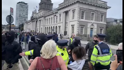 Facist Irish Police barricade off a Freedom Rally