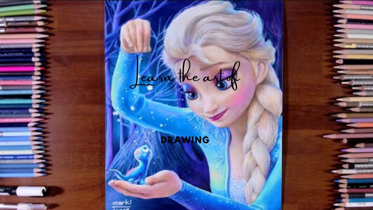 Drawing Elsa and Bruni from Movie[Frozen2] - marki draws, colored pencil