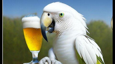 Gross! The parrot is a drunk!