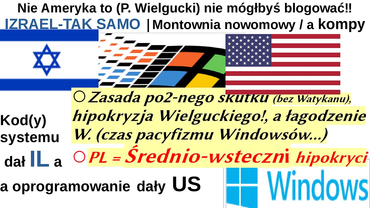 Nie Ameryka to (P. Wielgucki) nie mógłbyś blogować‼ IZRAEL-TAK SAMO |Montownia nowomowy / a kompy