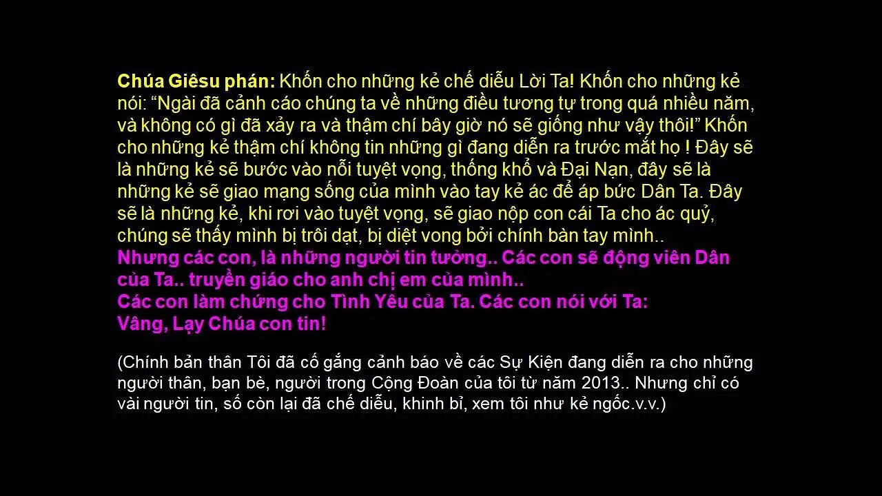 HÃY CHUẨN BỊ ĐỂ GẶP GỠ CHÚA GIÊSU TRONG CUỘC PHÁN XÉT NHỎ ĐÃ GẦN KỀ! Các TĐ JL. P227