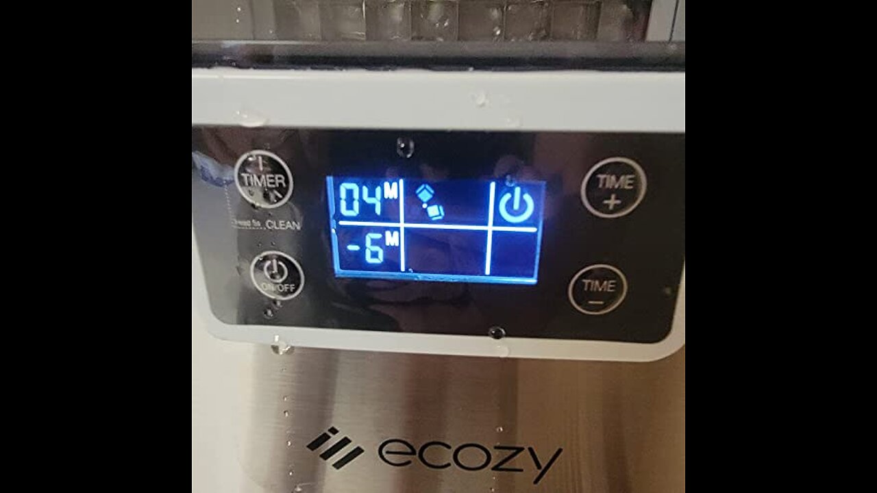 ecozy Countertop Ice Makers, 45lbs Per Day, 24 Cubes Ready in 13 Mins, Stainless Steel Housing,...