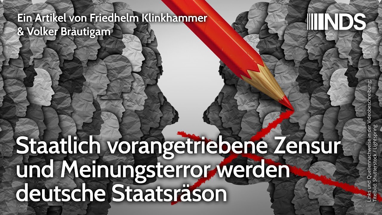 Staatlich vorangetriebene Zensur + Meinungsterror werden deutsche Staatsräson.@NDS🙈