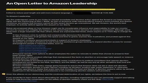 Hundreds of Amazon employees signed an open letter to Amazon leadership demanding they cease doing