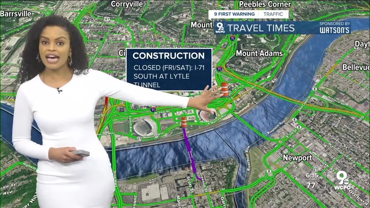 Lytle Tunnel closure begins Wednesday, continues through Friday night