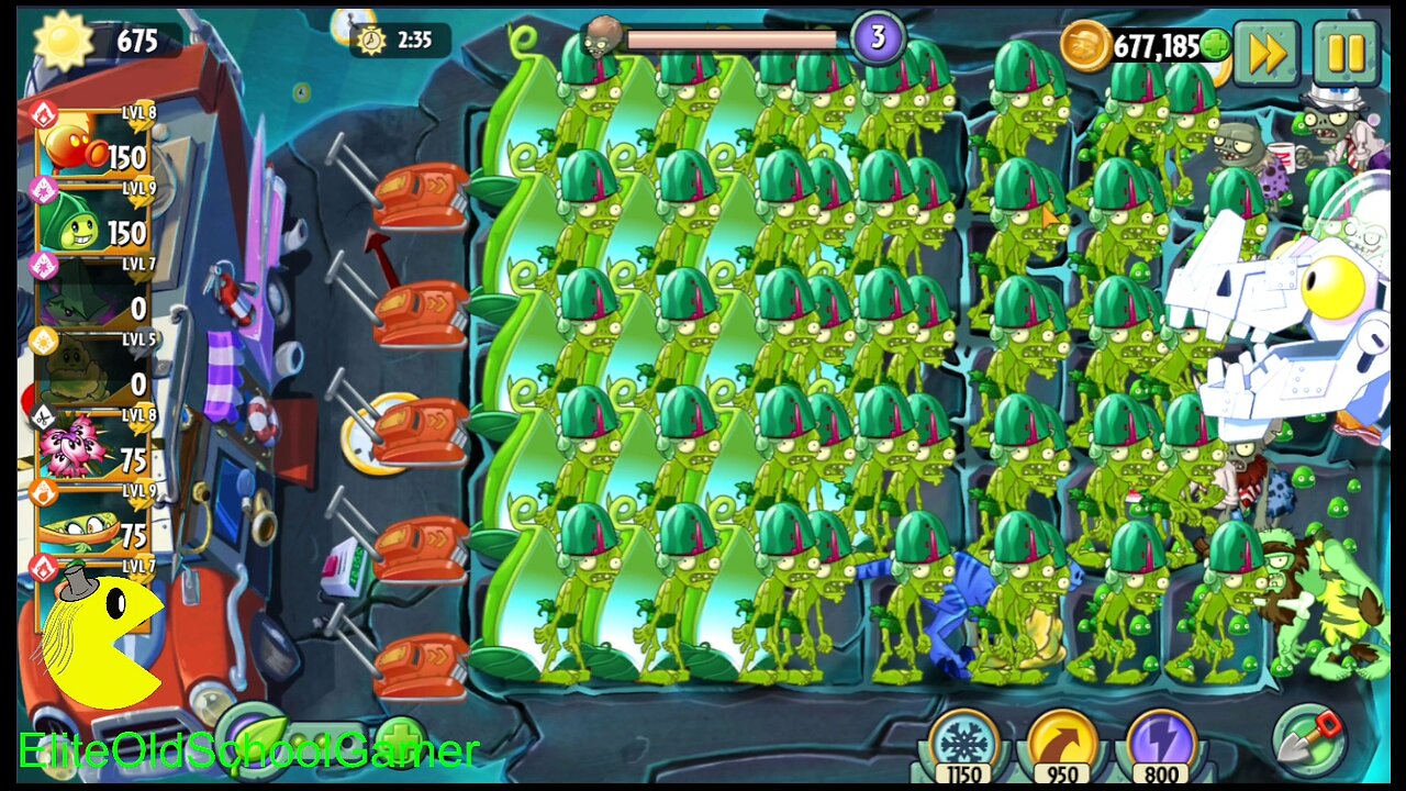 Plants vs Zombies 2 - Penny's Pursuit - Zomboss - Gem Plant Showcase - Fire Peashooter - June 2023