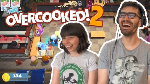 Jogando Overcooked 2 - Gameplay Coop Local - Jogo para casal.