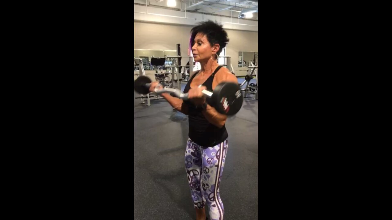 Sharon Burton Training Biceps