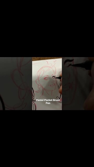 I typically ink with a Pentel Pocket Brush Pen. I fill it with Rapidiograph Ultradraw Ink.