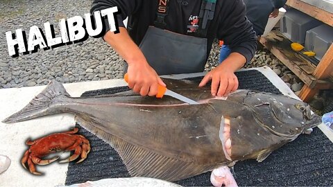 How to Clean a BIG Halibut...EXPERT LEVEL!!! (VERY SATISFYING)