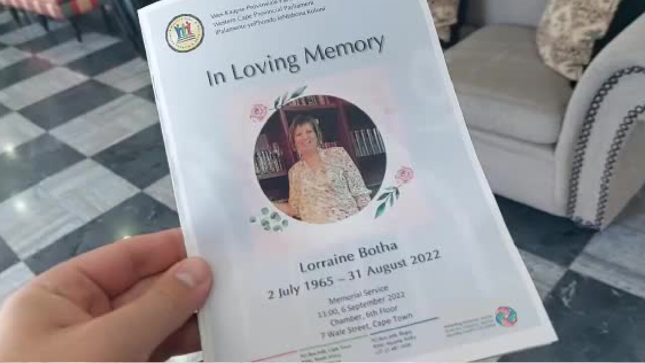 Lorraine Botha - Memorial Service at Parliament, Cape Town (1)