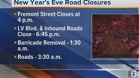 Las Vegas road closure information for New Year's Eve