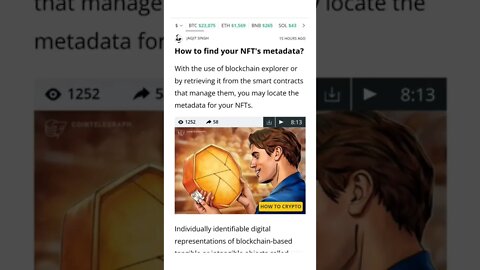 How to Find Your NFT's Metadata? #cryptomash #cryptomashnews #cryptonews #AnsirAli #viralvideo2022