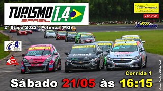 TURISMO 1.4 BR | Corrida 1 - 2ª Etapa 2022 - Potenza (MG) | Ao Vivo