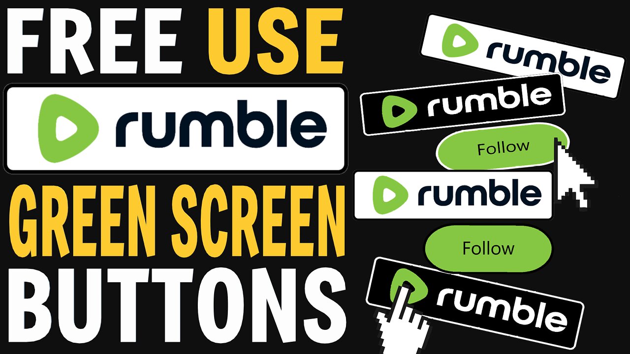 FREE To Use RUMBLE Button Animation Green Screen No Copyright