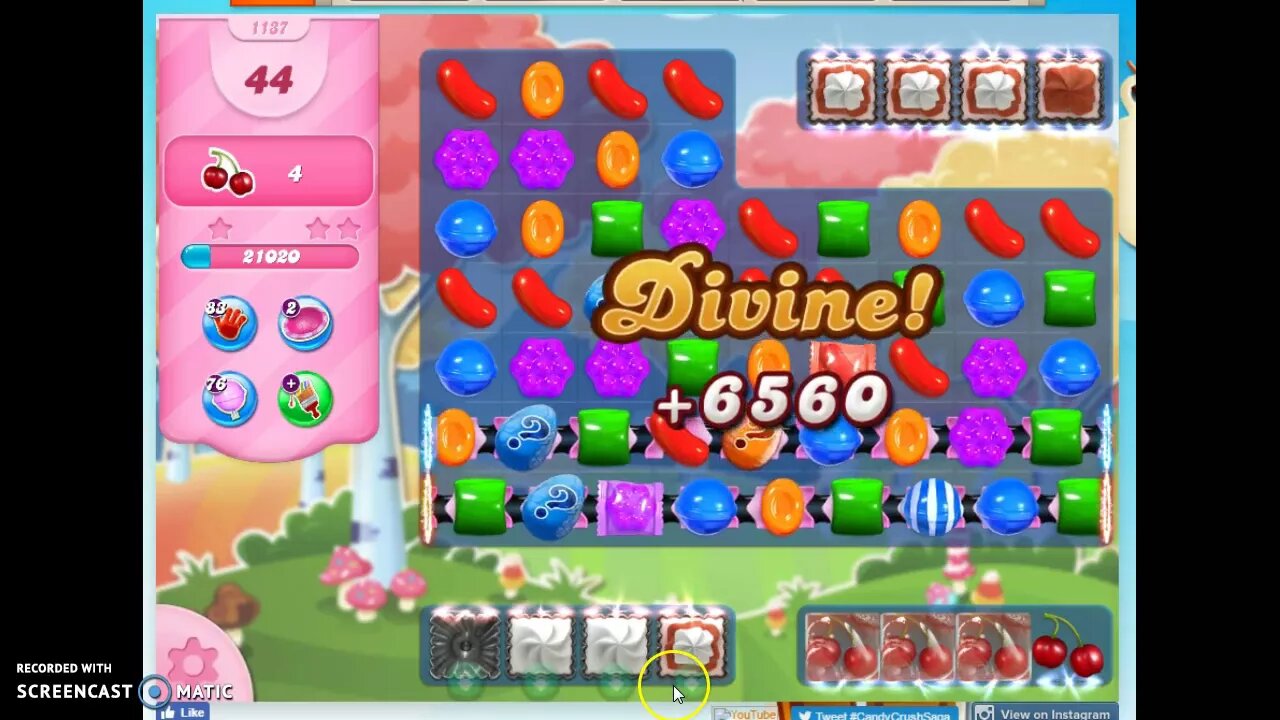 Candy Crush Level 1137 Audio Talkthrough, 3 Stars 0 Boosters