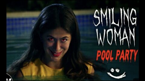 Smiling women pool party short horro movie