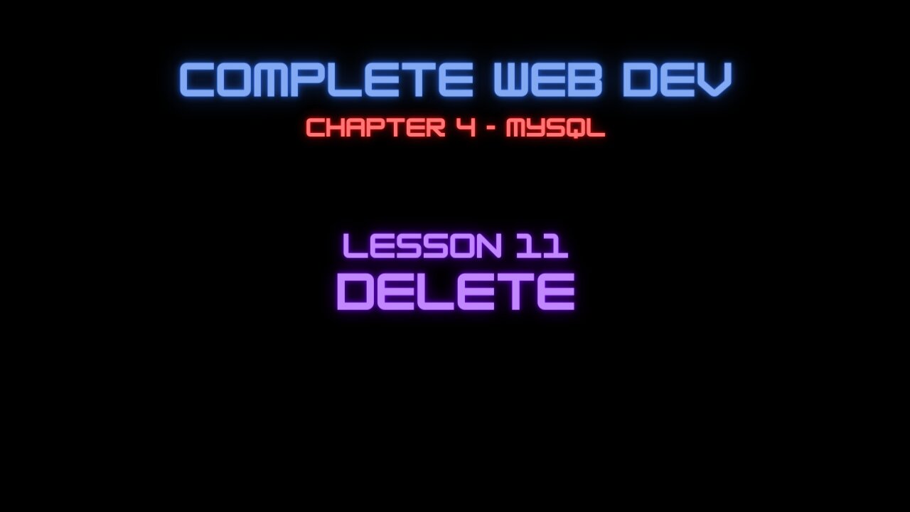 Complete Web Developer Chapter 4 - Lesson 11 Delete